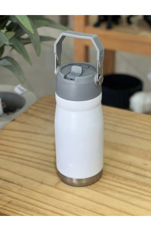 Garrafa Branca Térmica de Inox com Alça - 500 ml