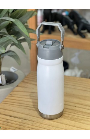 Garrafa Branca Térmica de Inox com Alça - 650 ml