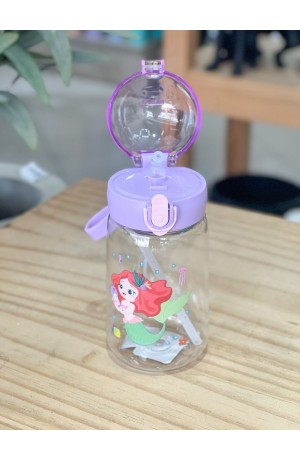 Garrafa Sereia Lilás Infantil de Plástico - 450ml