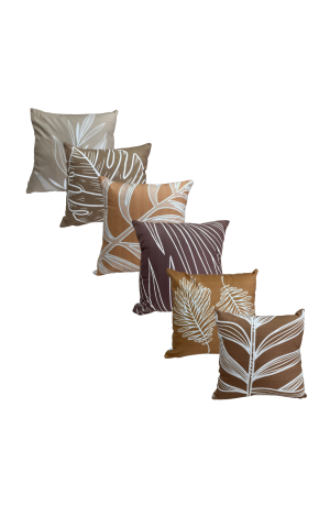 Capa de Almofada Bege Folhagem Mod - 1 / 42cm X 42cm