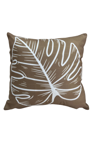 Capa de Almofada Bege Folhagem Mod - 2  42cm X 42cm