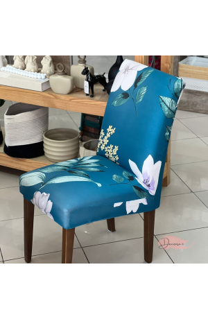 Capa de Cadeira Verde Floral em Poliéster  40cmX50cm / 45cmX65cm