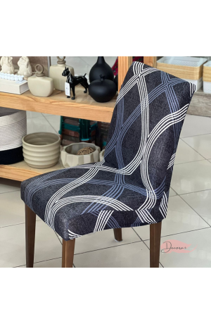 Capa de Cadeira Preta c/ Listras Mod. 4  40cm X 50cm / 45cm X 65cm
