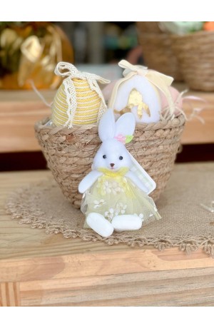 Enfeite Coelha Amarela 16cm