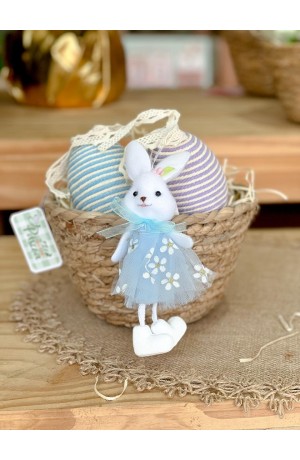 Enfeite Coelha Azul 16cm