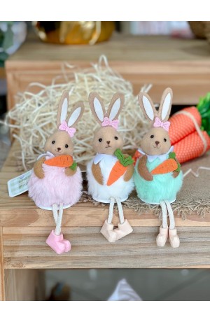 Enfeite Coelha Verde Pompom 12cm