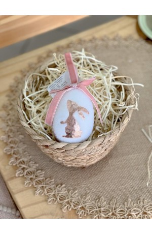 Enfeite Ovo de Páscoa Rosa 8cm