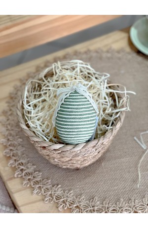 Enfeite Ovo de Páscoa Verde Escuro 8cm