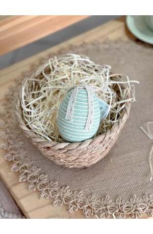 Enfeite Ovo de Páscoa Verde Claro 8cm
