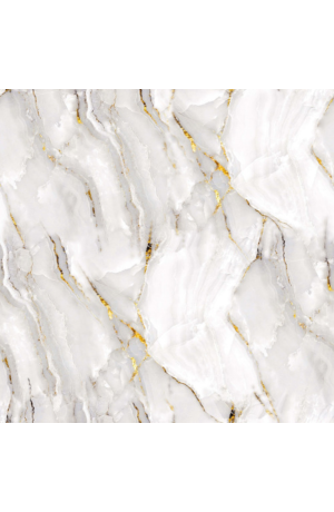 Papel de Parede Marmore Branco c/Dourado 5m X45cm Autoadesivo