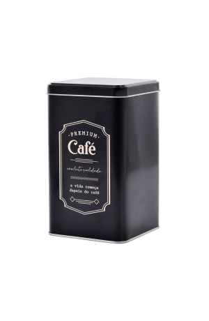 Lata de Café Retrô Preto 10,5x18,5cm