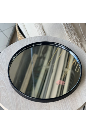Bandeja Preta Espelhada Redonda
