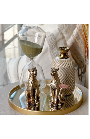 Bandeja Dourada Espelhada Redonda