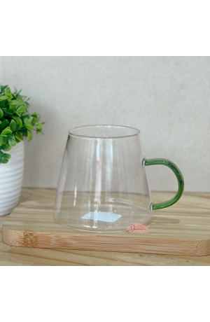 Caneca de Vidro 350ml c\ Alça Verde