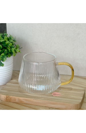 Caneca de Vidro 440ml c\ Alça Ambar