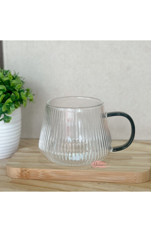 Caneca de Vidro 440ml c\ Alça Fumê