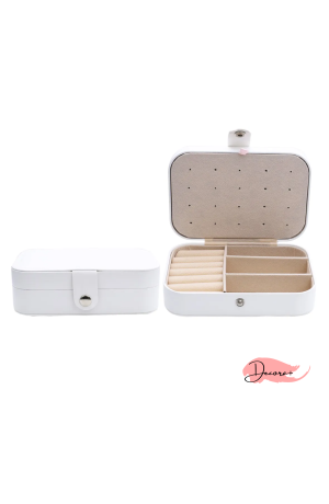 Porta Joias Portátil - Branco 16cm X 11cm