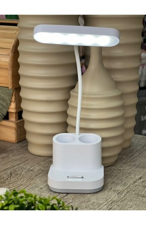 Luminária de Led  Branca com Suporte