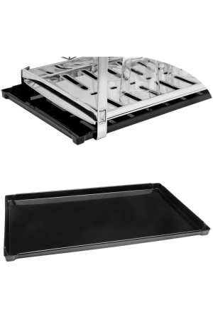 Escorredor 16 Pratos com Porta Talheres em Inox e Bandeja