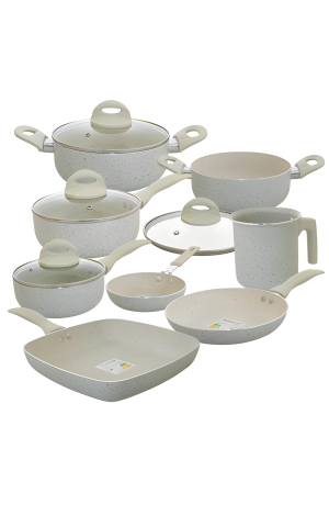 Jogo de Panelas Antiaderente Cerâmica Vanilla Ibiza 8 Peças