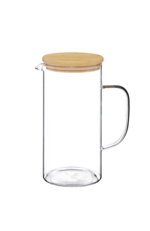 Jarra de Vidro c/ Tampa de Bambu - 1350ml