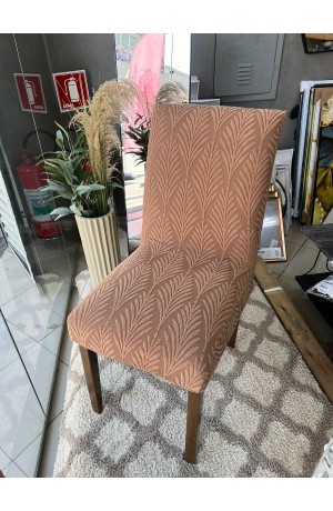 Capa de Cadeira Marrom Jacquard