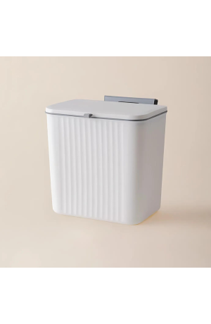 Lixeira Branca Plástica c/Suporte Adesivo