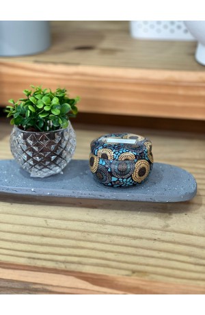 Vela Branca Perfumada de Metal - Mandala 5cm X 7cm / Mod - 4