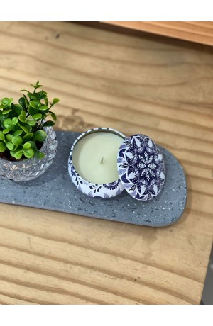 Vela Branca Perfumada de Metal - Mandala 5cm X 7cm / Mod - 5