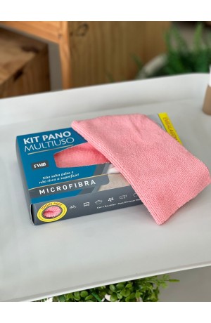 Kit Pano de Microfibra Multiuso - Rosa 15 Peças