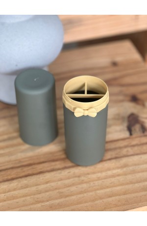 Porta Escova de Dentes Verde de Plástico - 21,5cm X 5,5cm