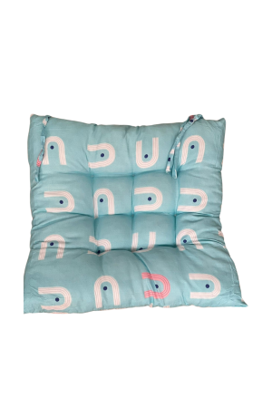 Almofada para Assento Azul Estampada -  40cm X 40cm