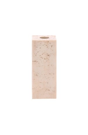 Vaso Tubo Quadrado de Poliresina - Marmore Travertino Romano