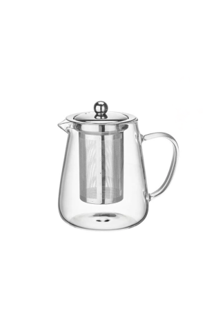 Chaleira de Vidro c/Infusor e Tampa de Metal - 550ml