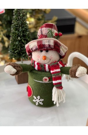 Caixa Decorativa de Natal - Boneco de Neve