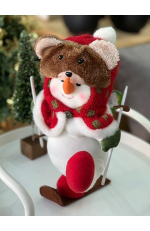 Enfeite Boneco de Neve Esquiando Mod 1