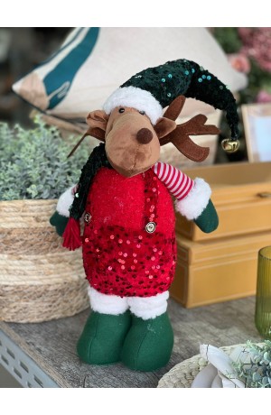 Boneco Alçe de Natal com Sino no Gorro Mod 3