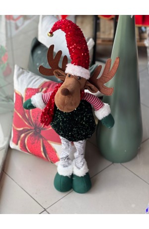 Enfeite Alçe de Natal com pernas extensiveis