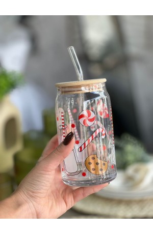 Copo Natalino com Canudo