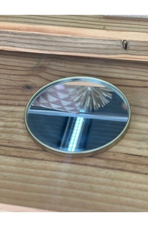 Bandeja Espelhada Redonda de Plástico - Dourada  22,5cm