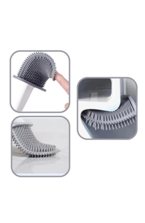 Escova Sanitária Preta c/ Suporte e Adesivo Fixador - 8cm x 36cm