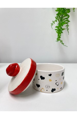 Porta Joia Boca de Ceramica com Tampa P