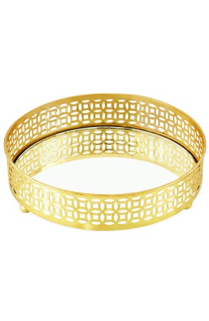 Bandeja Dourada em Metal Espelhada
