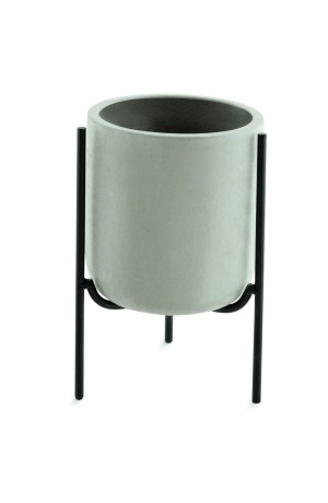 Cachepot em Cimento G com Suporte de Metal