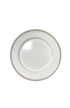 Sousplat Branco com Rose Gold