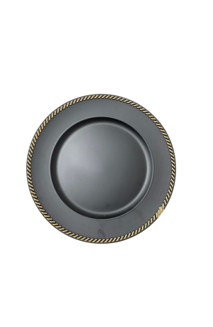 Sousplat Preto com Dourado