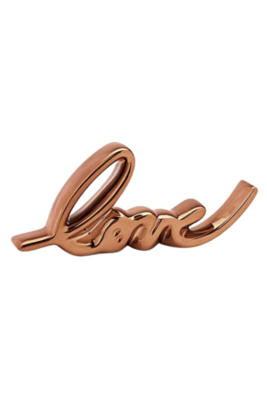 Escultura Love Cobre em Cerâmica