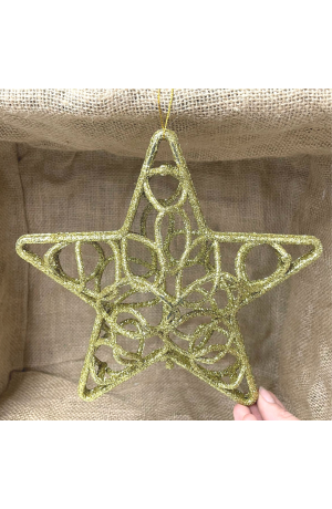 Enfeite Estrela Dourado Vazado