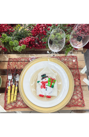 Jogo Americano Retangular Vermelho