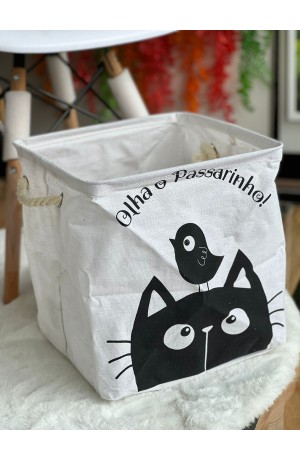 Cesto Multiuso Infantil Dobravel Quadrado Com Alça sem Tampa - Desenho de 